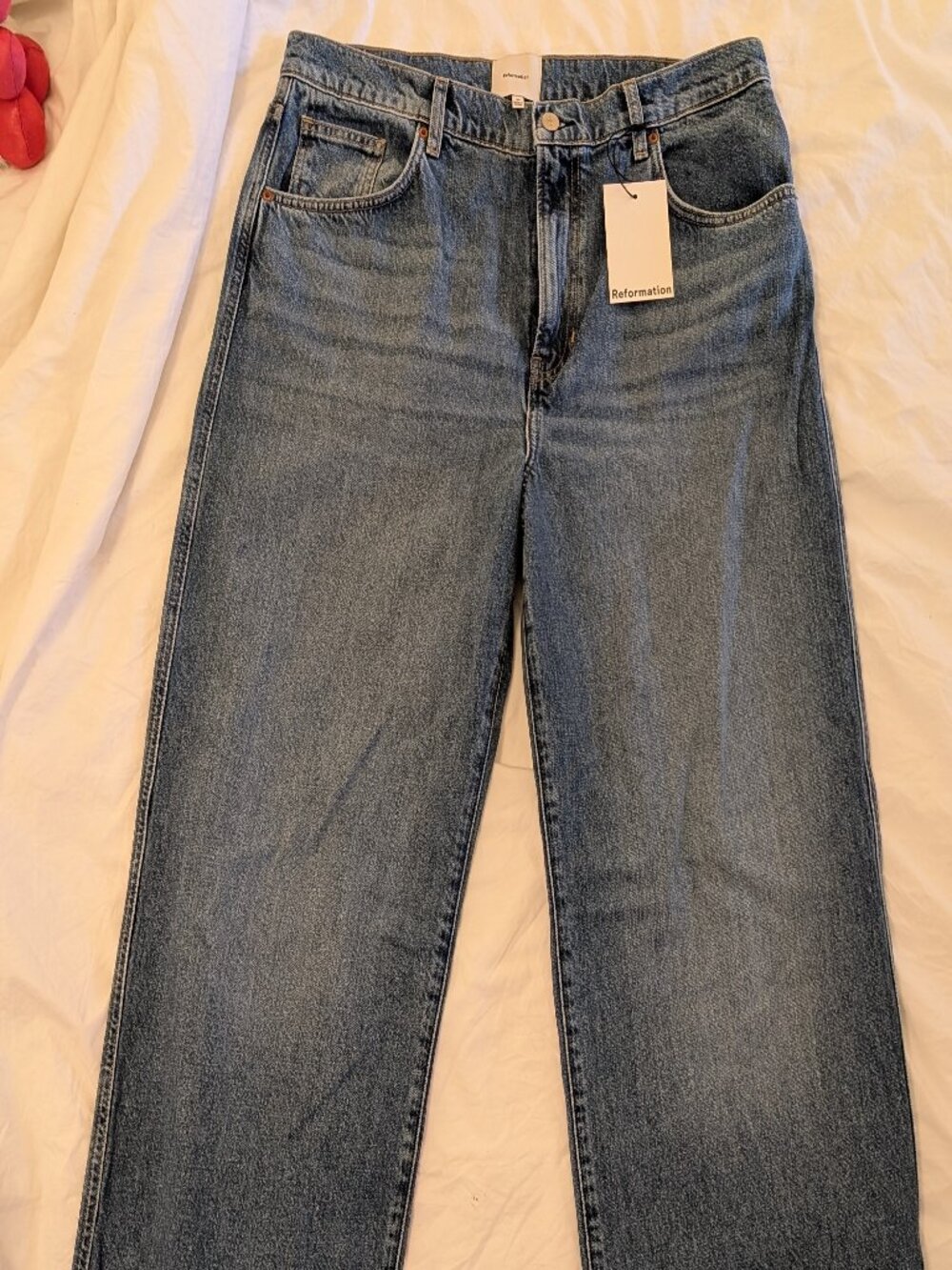Reformation Val 90s Mid Rise Straight Jeans Blue - Size 32